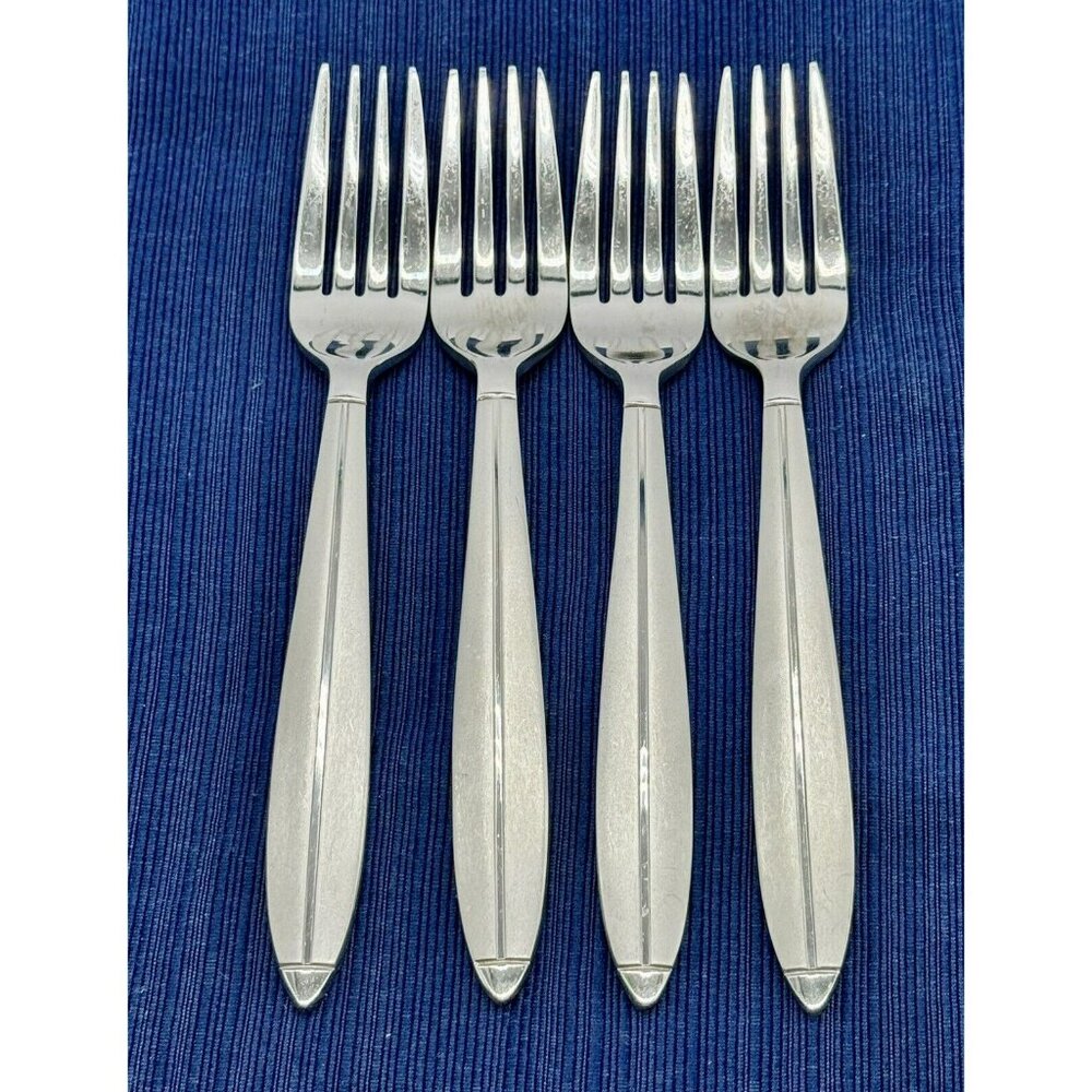 Cambridge Silver‎ Stainless Salad Fork 7 1/8 inch Lot of 4 CBS46 Satin Handle